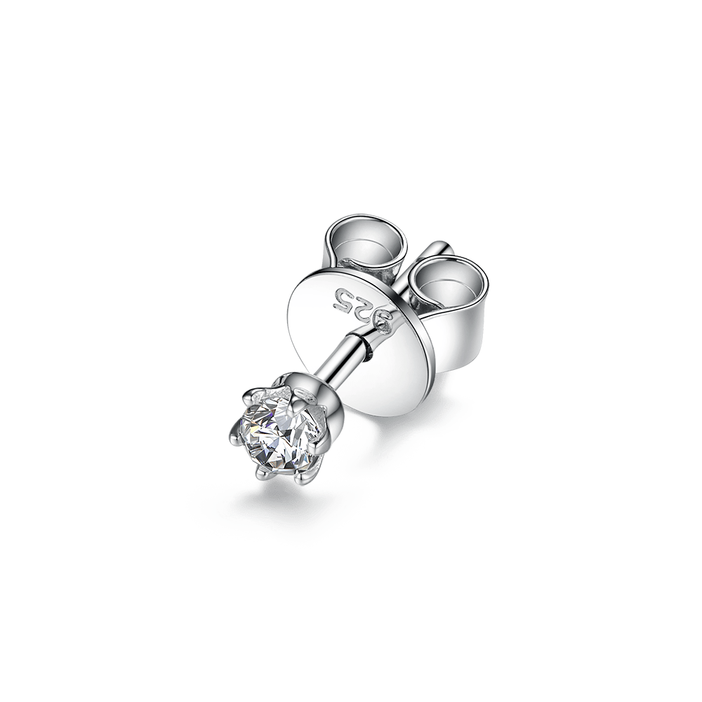 Stud earring with a stone
