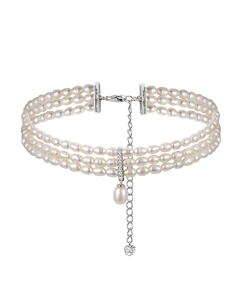 Collar necklace made of Rococo pearls