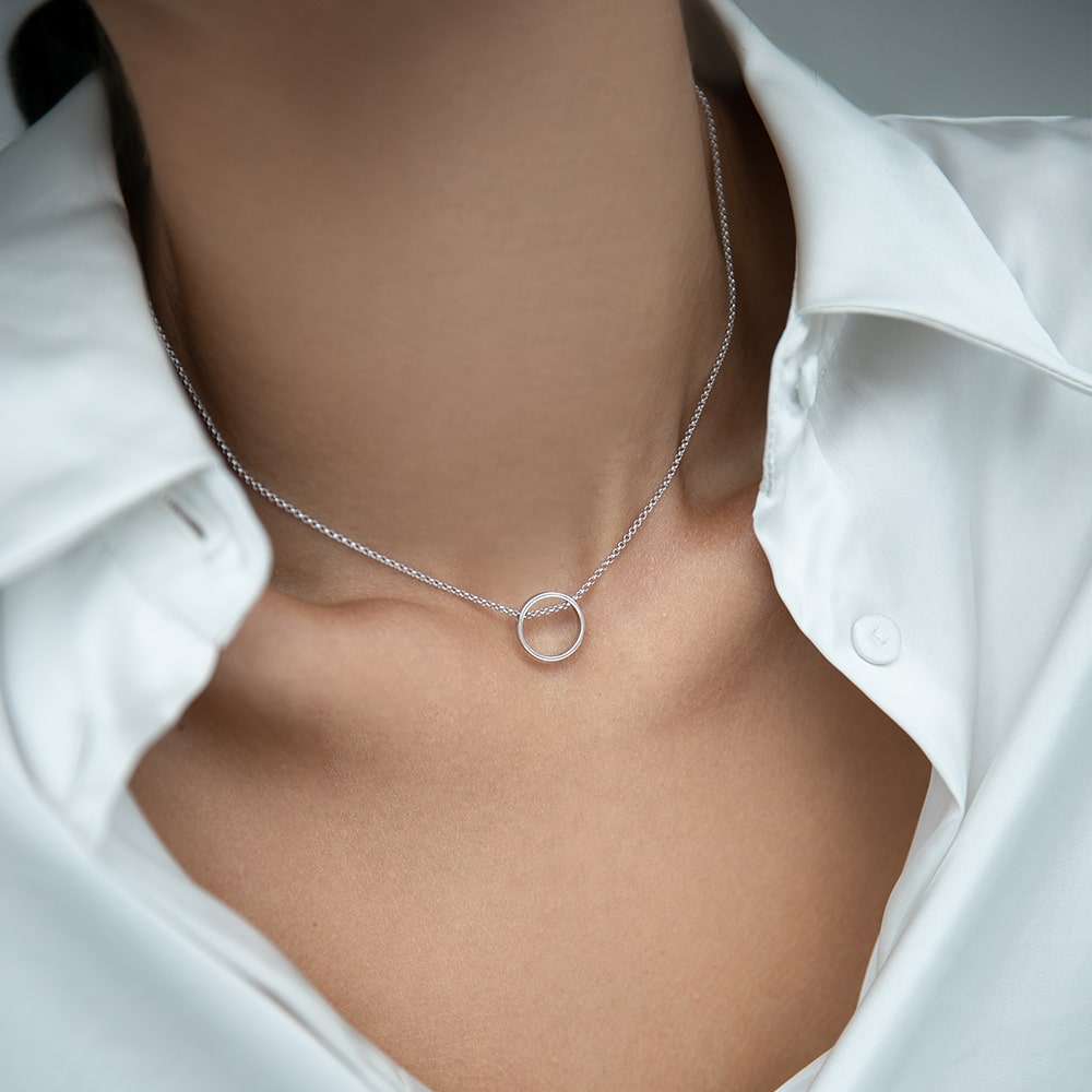 Necklace Circle without stones 35 cm