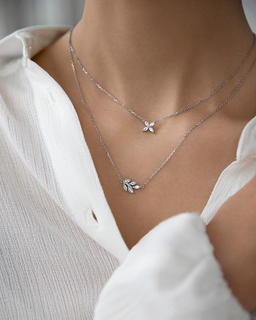 Necklace Clover with marquises