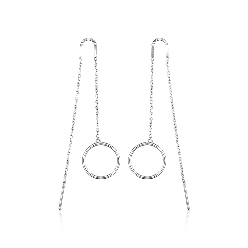 Broach-earrings Circles without stones with a holder