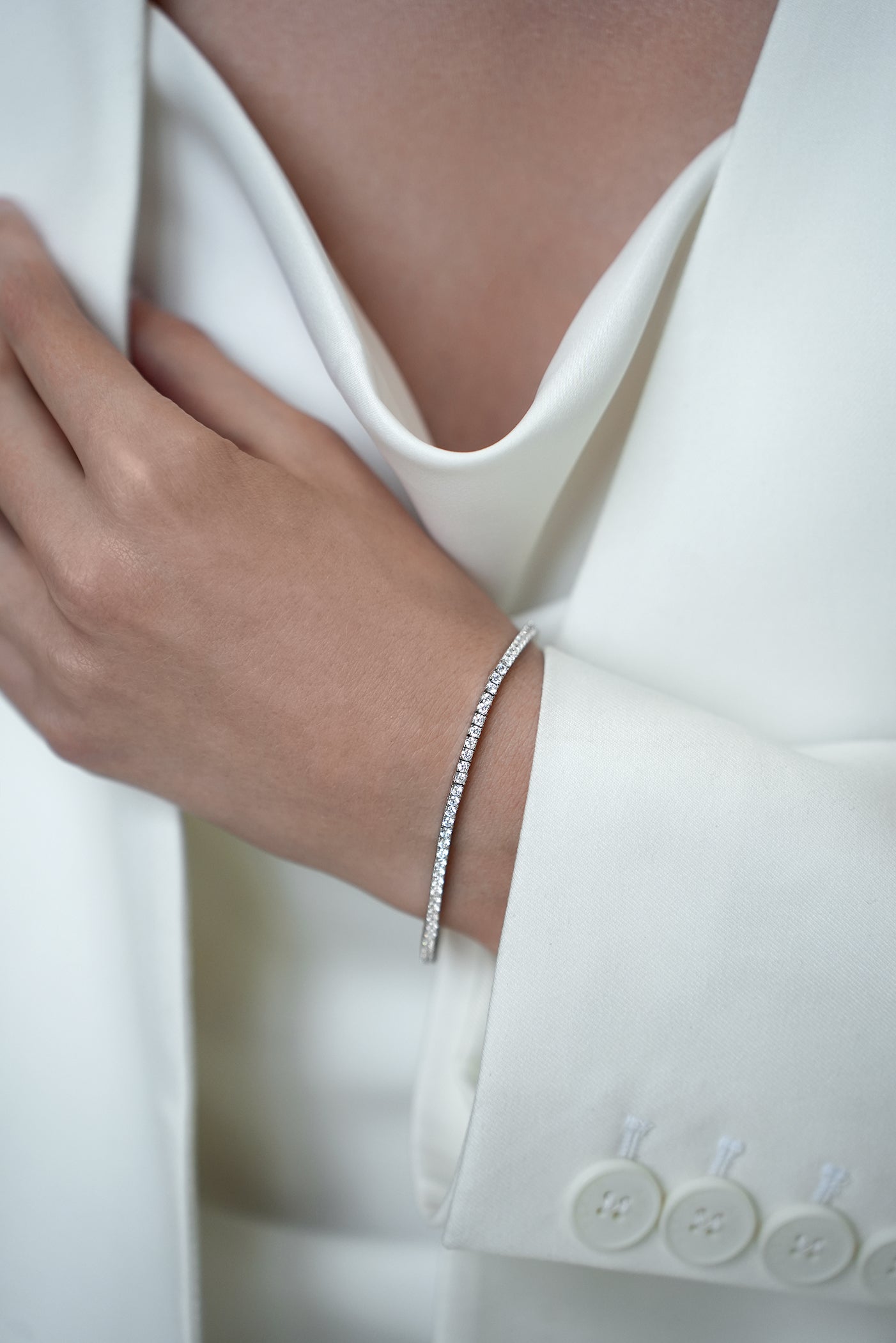 Tennis bracelet with 2mm stones
