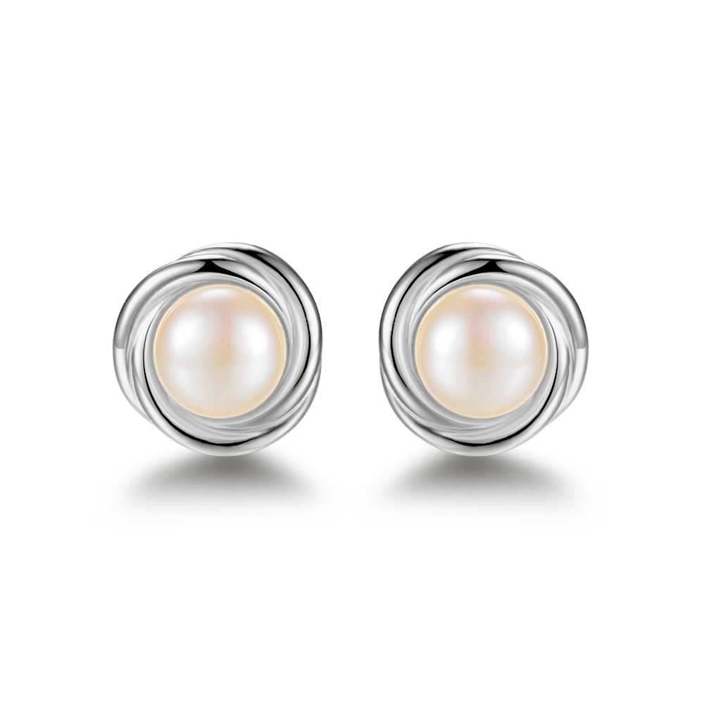 Stud earrings with river pearls
