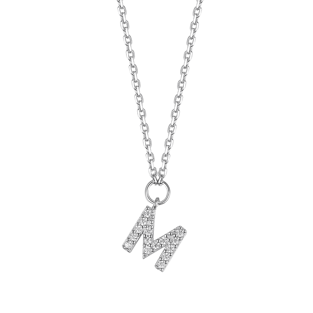 Necklace with letter M 40 cm