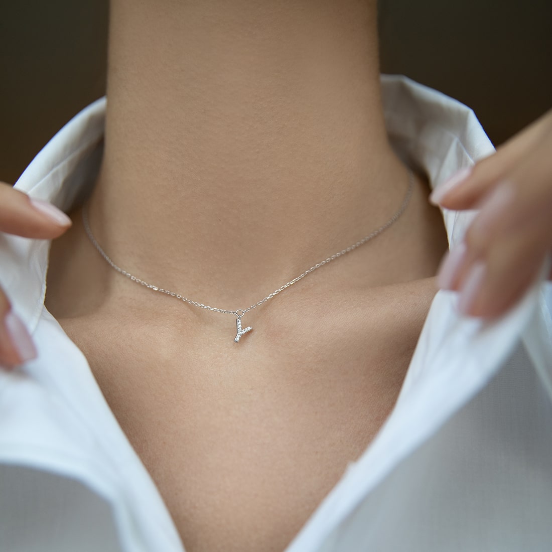 Necklace with letter Y