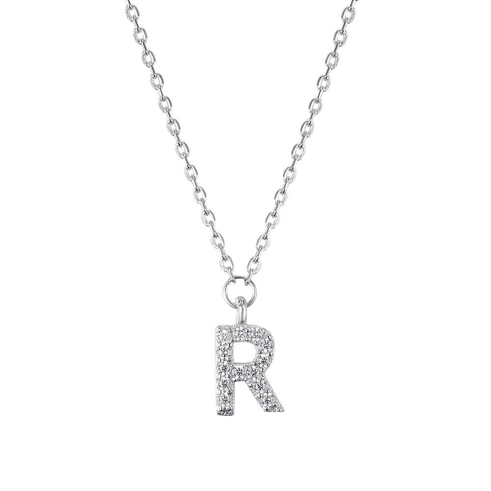 Necklace with letter R 37 cm