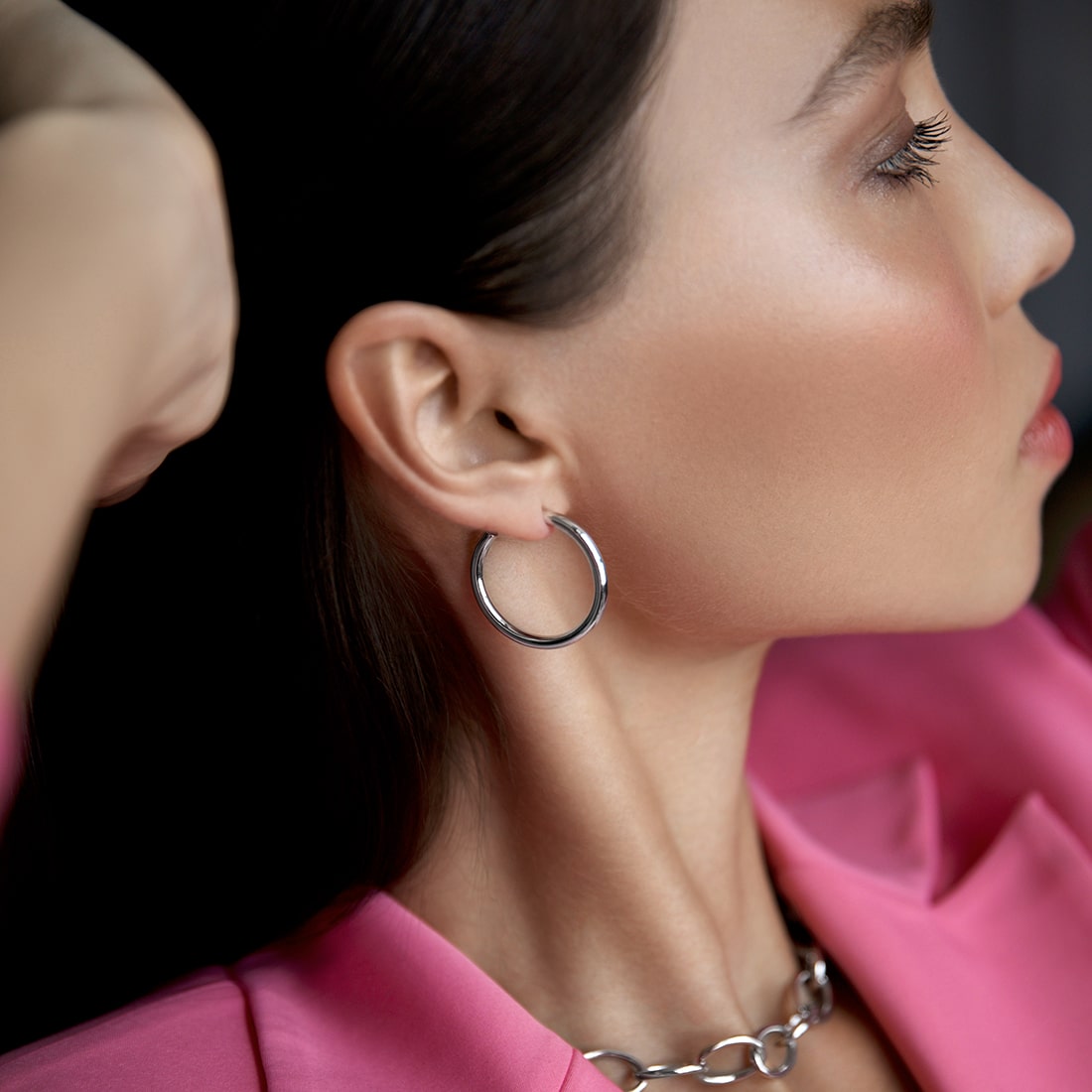 Hula hoop earrings 3 cm