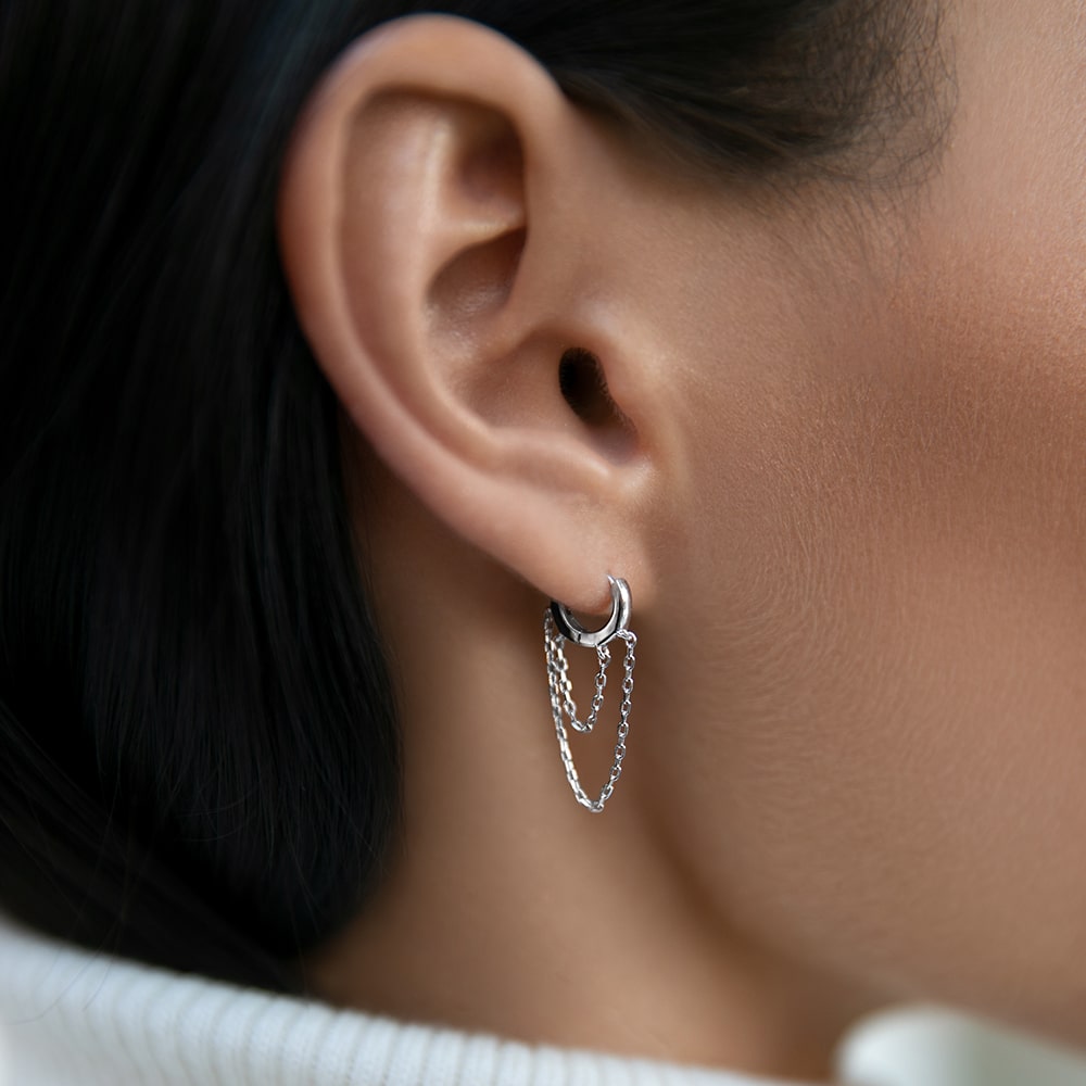 Haggis earring 11 mm with chains