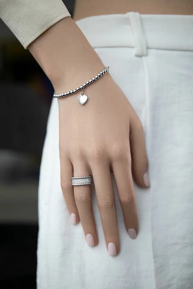 Perlina ring with stones wide