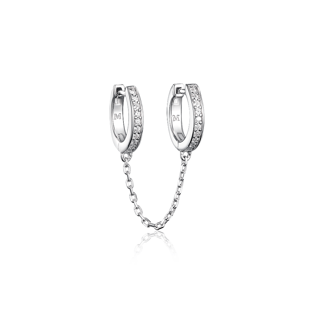 Double haggis earrings 11 mm with stones