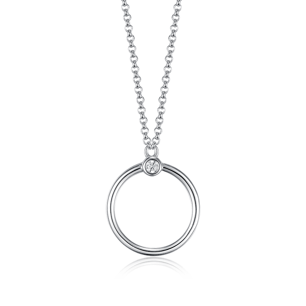 Necklace Circle with cubic zirconia