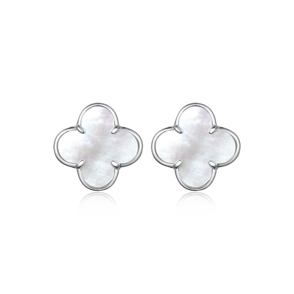Clover earrings with mother of pearl