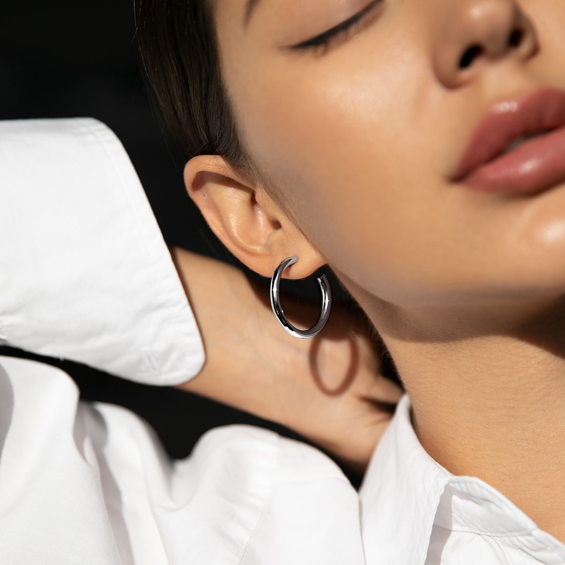 Hula hoop earrings 3 cm