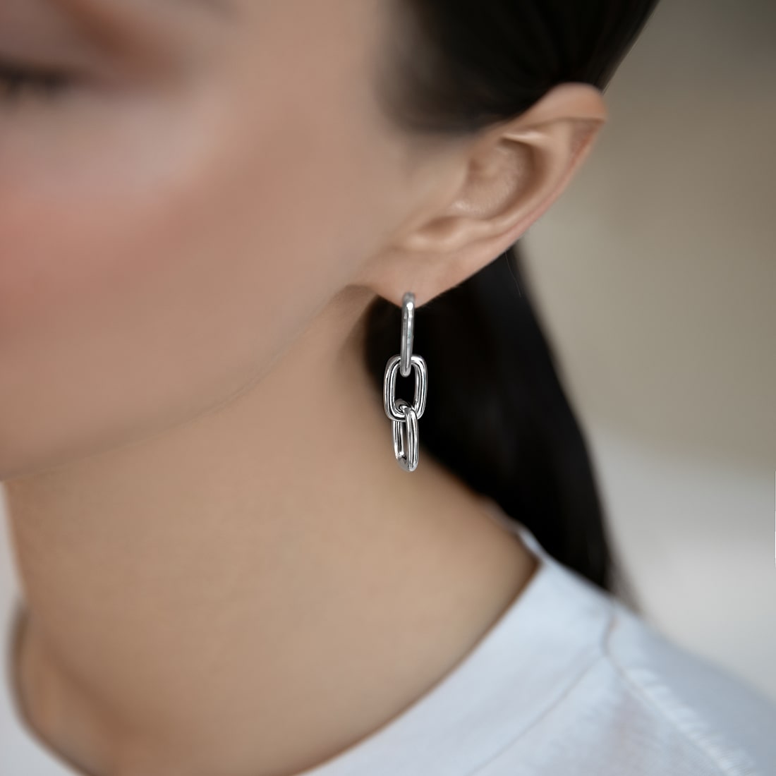 Chunky link earrings