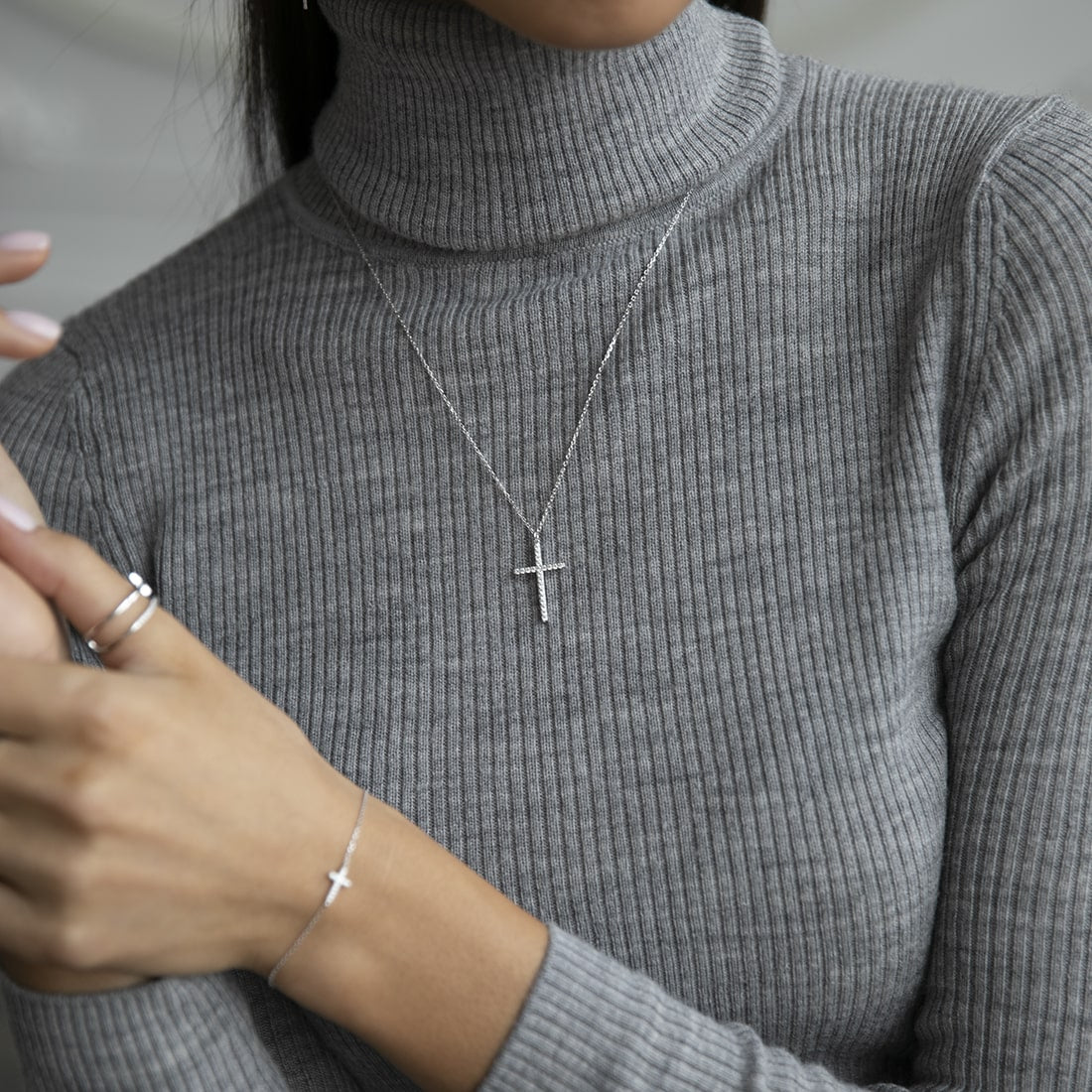 Necklace with a big cross