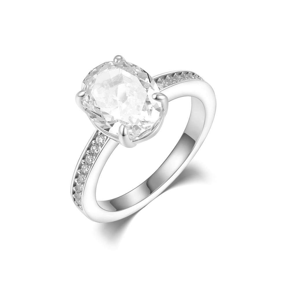 Ring with a stone in an oval cut