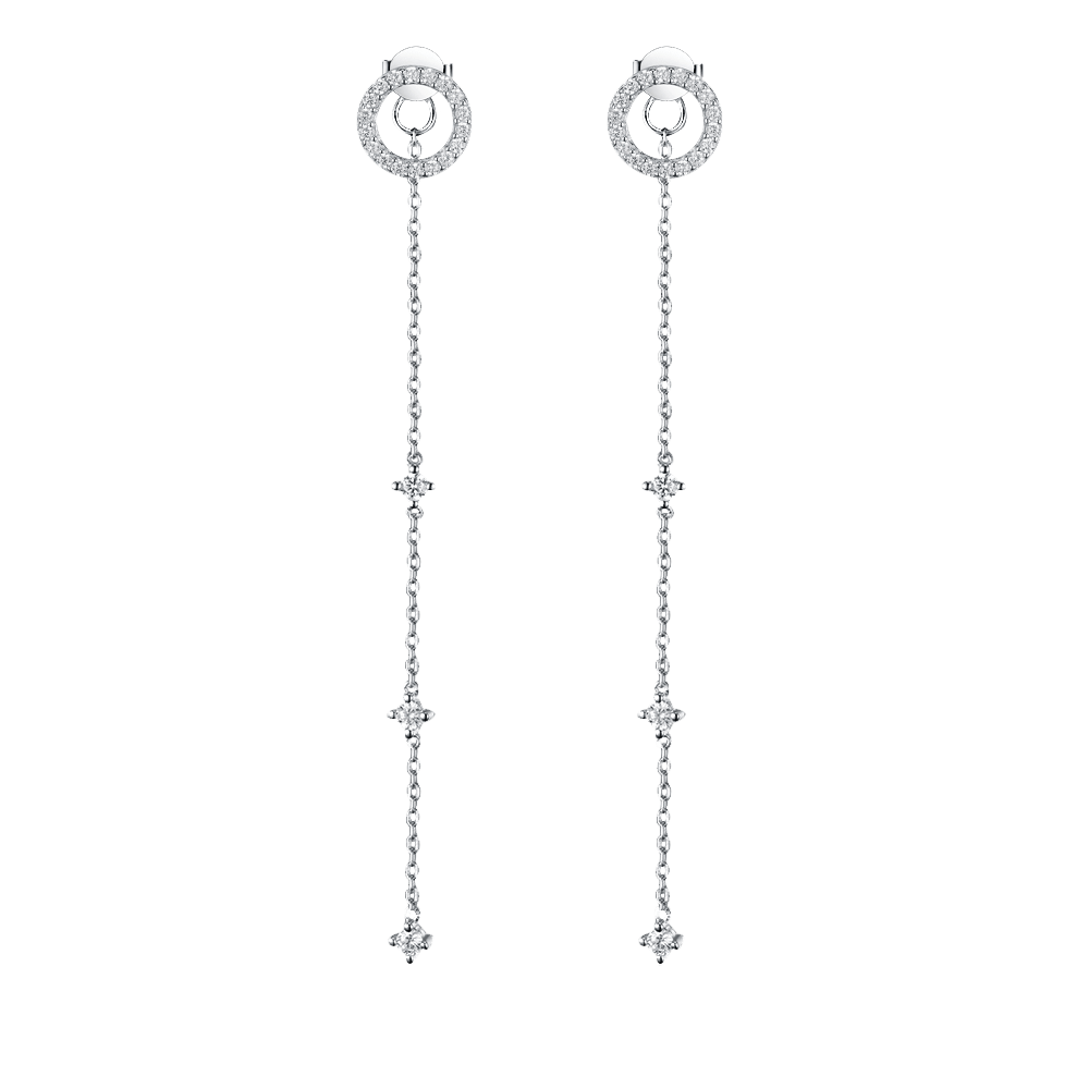 Circle earrings with pendant part