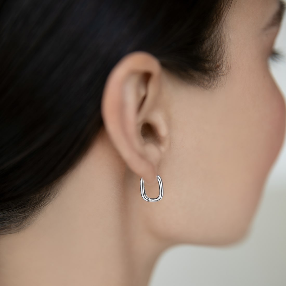 Flatten Rectangular Earrings 12mm
