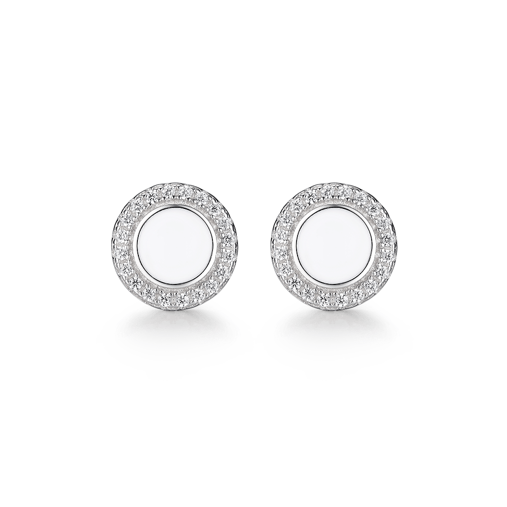 Stud earrings Outline with enamel