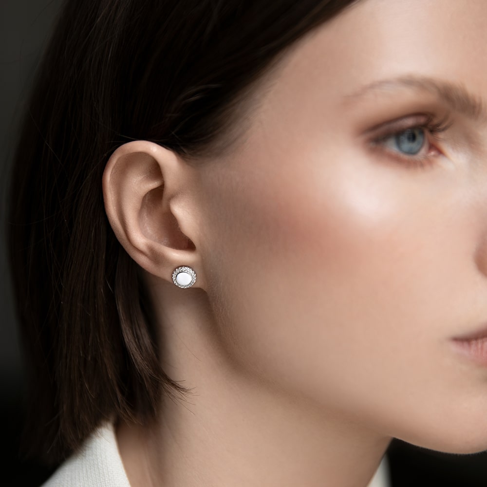 Stud earrings Outline with enamel