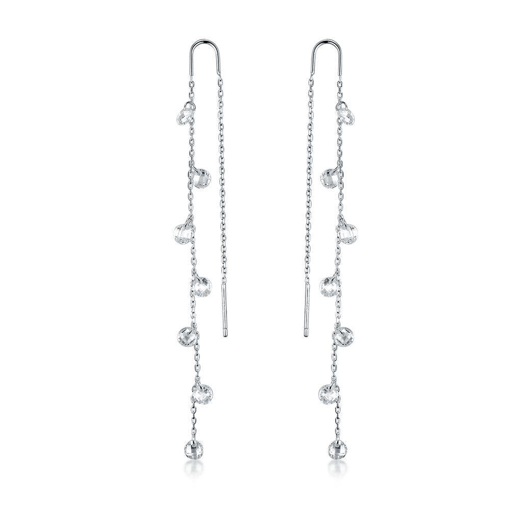 Earrings-broaches Dew drops with lock