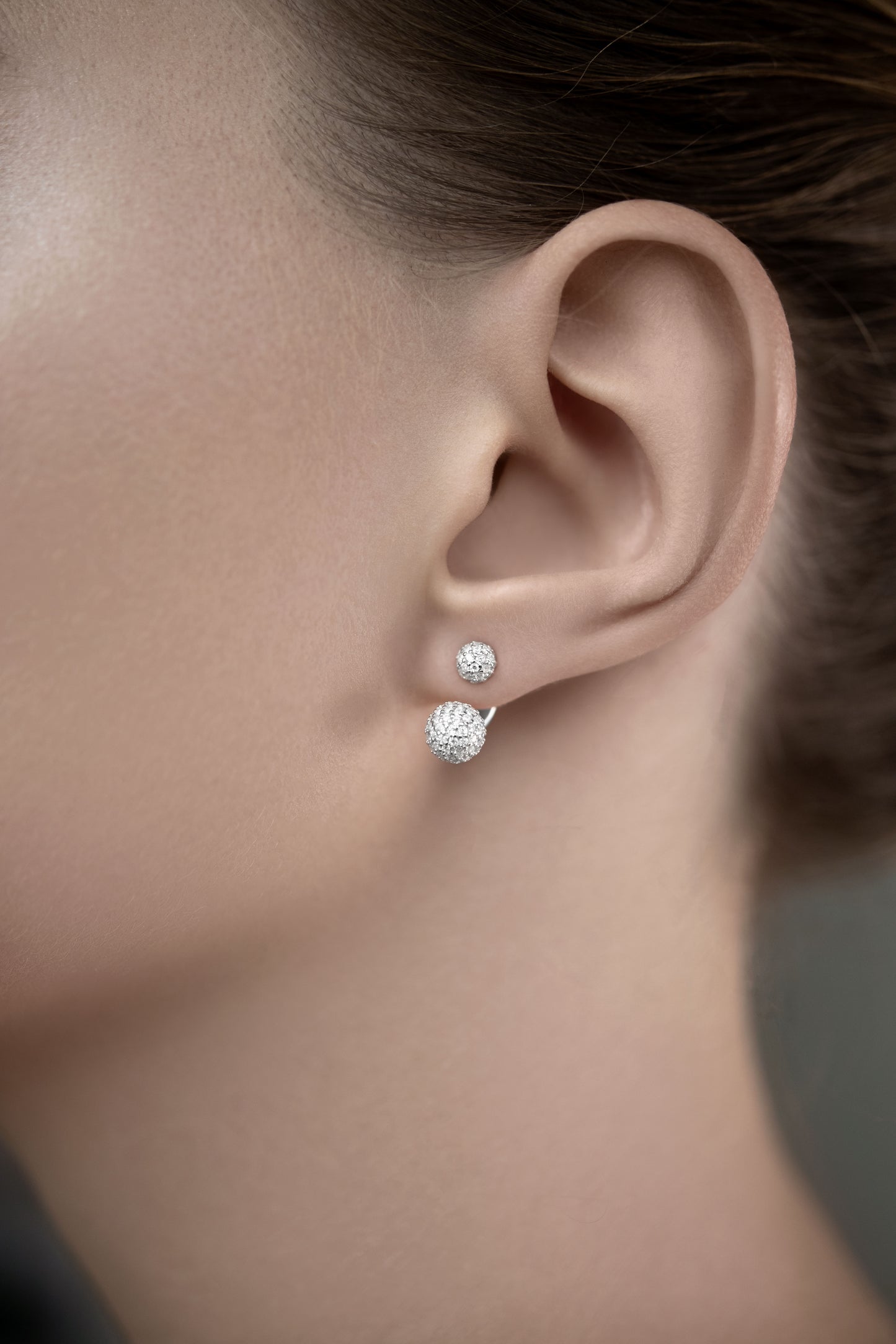 Sphere Jacket Earrings with Stones