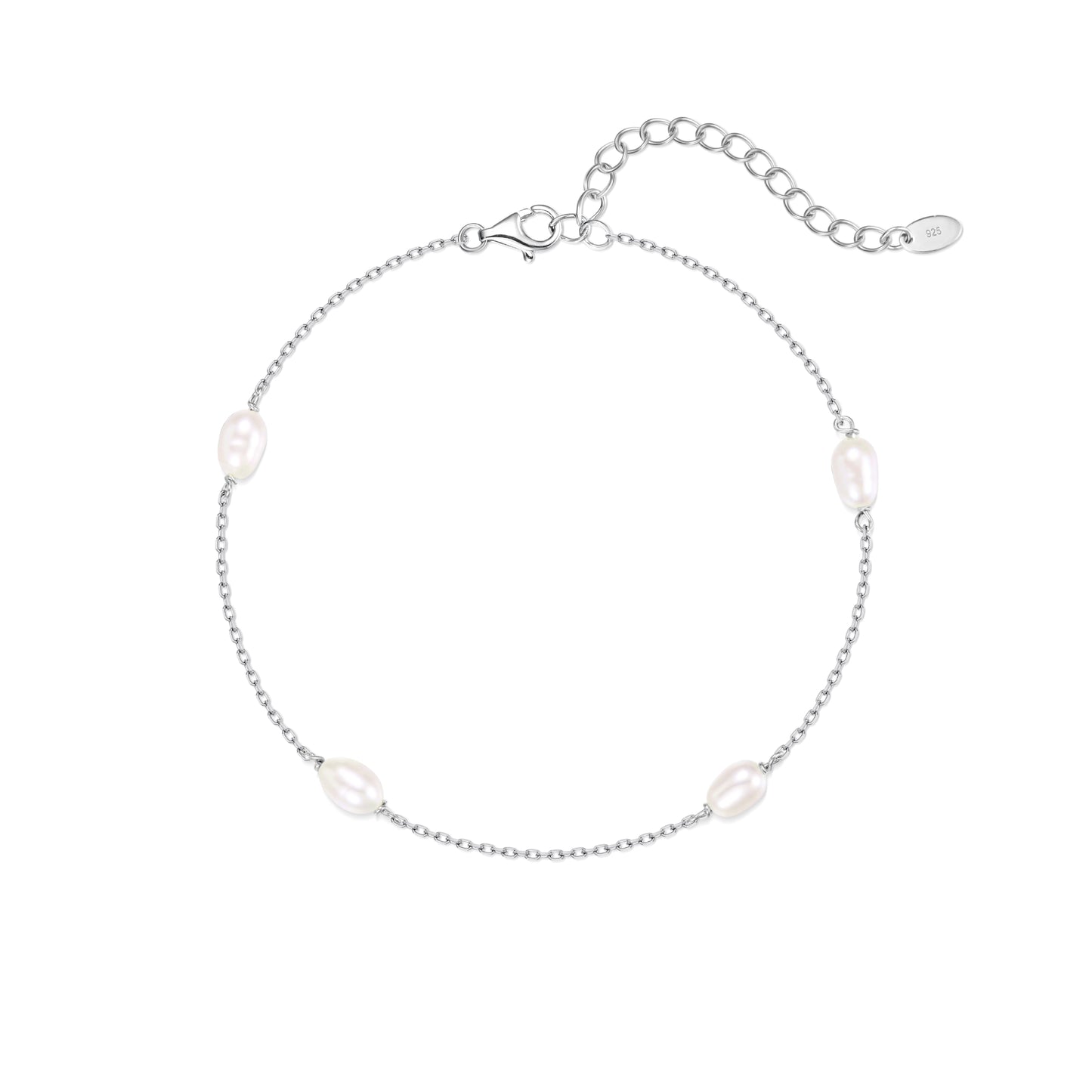 "Grain" Ankle Bracelet with Oval Pearl