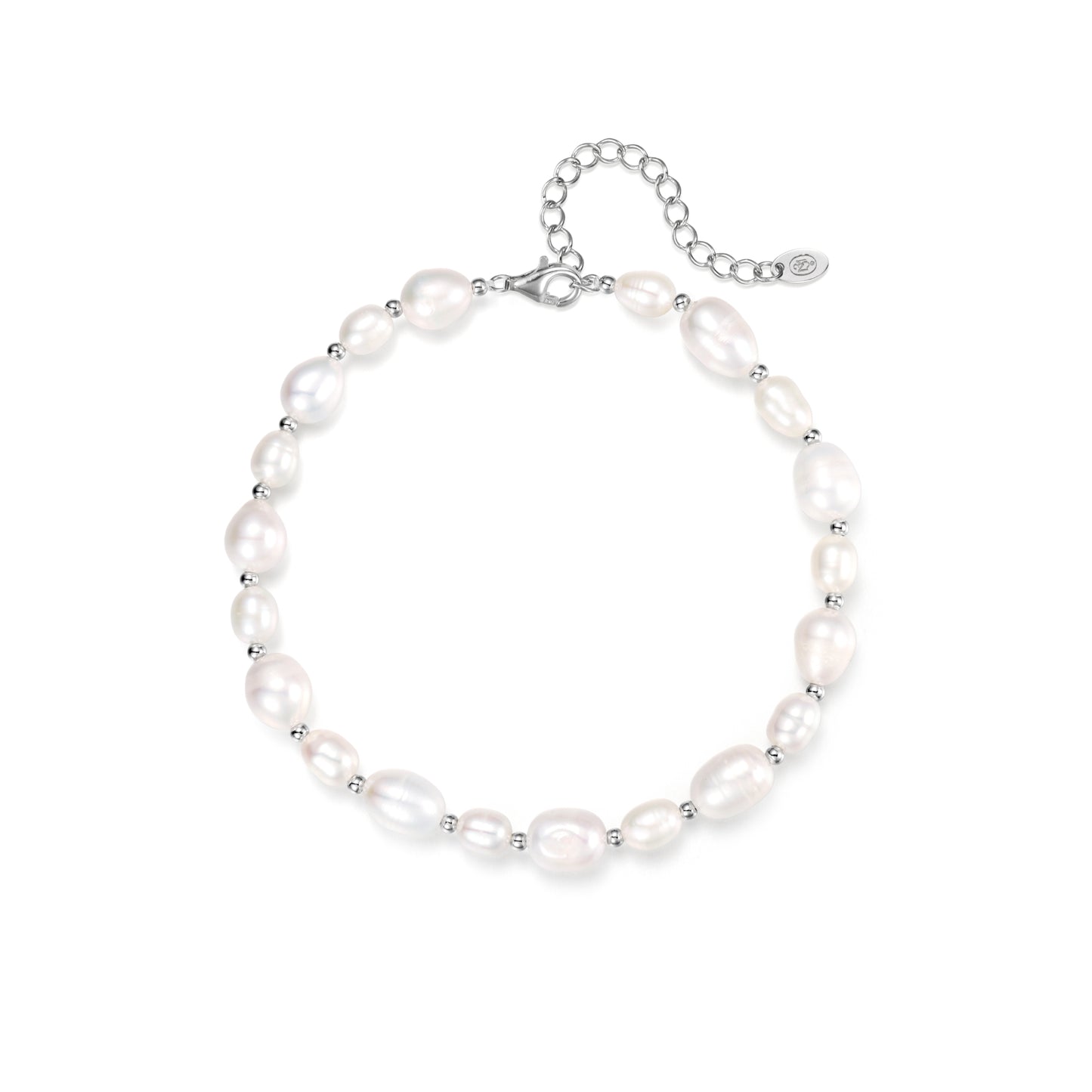 Anklet with large pearls and balls