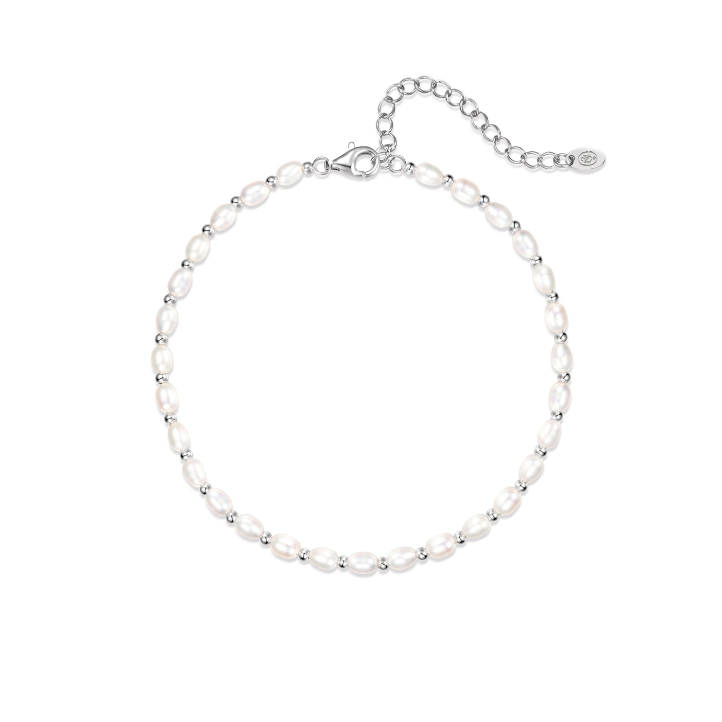 Anklet with small pearls and balls