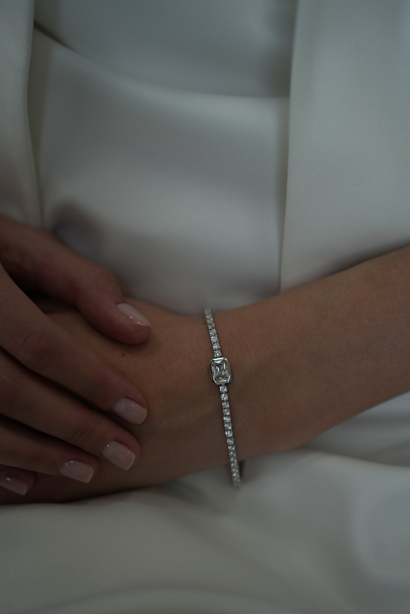 Tennis Bracelet with Princess Cut Stone