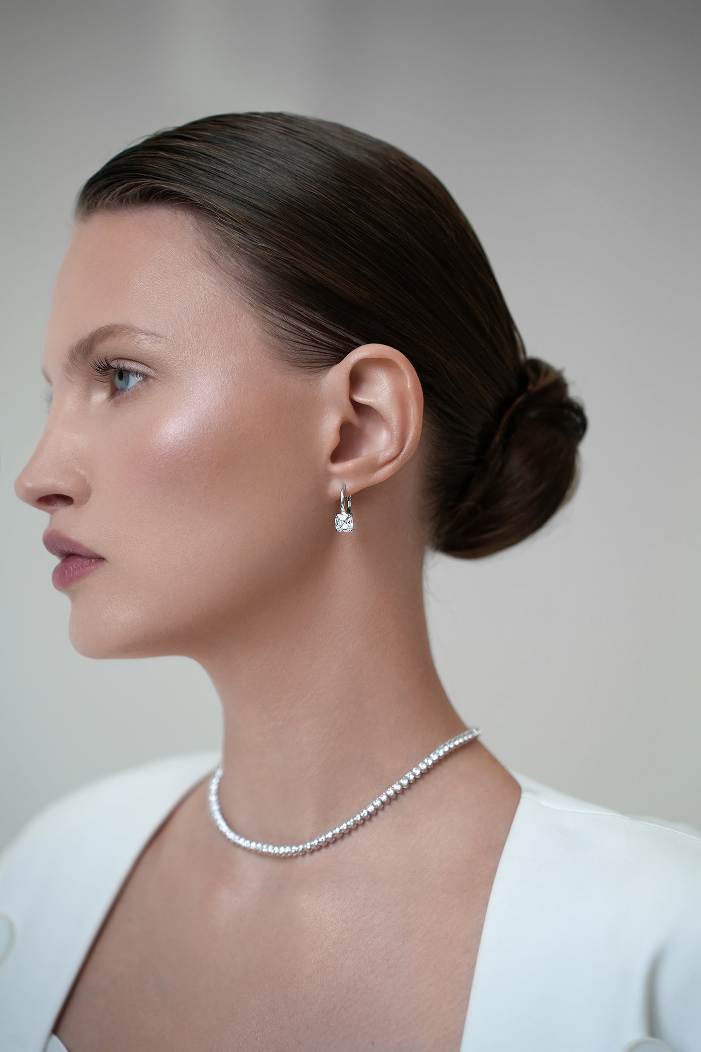 Princess Cut Entry Lock Earrings