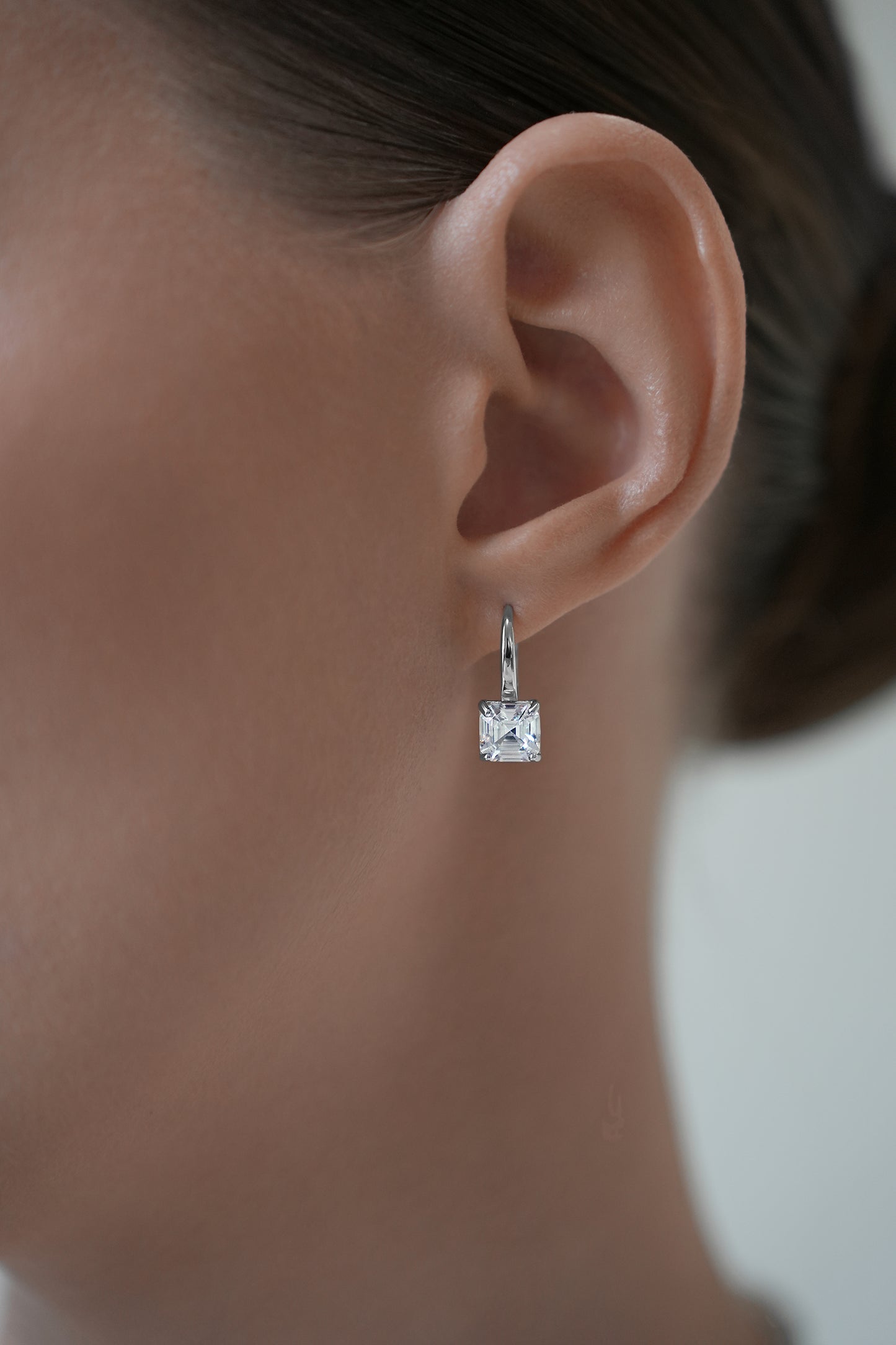 Princess Cut Entry Lock Earrings