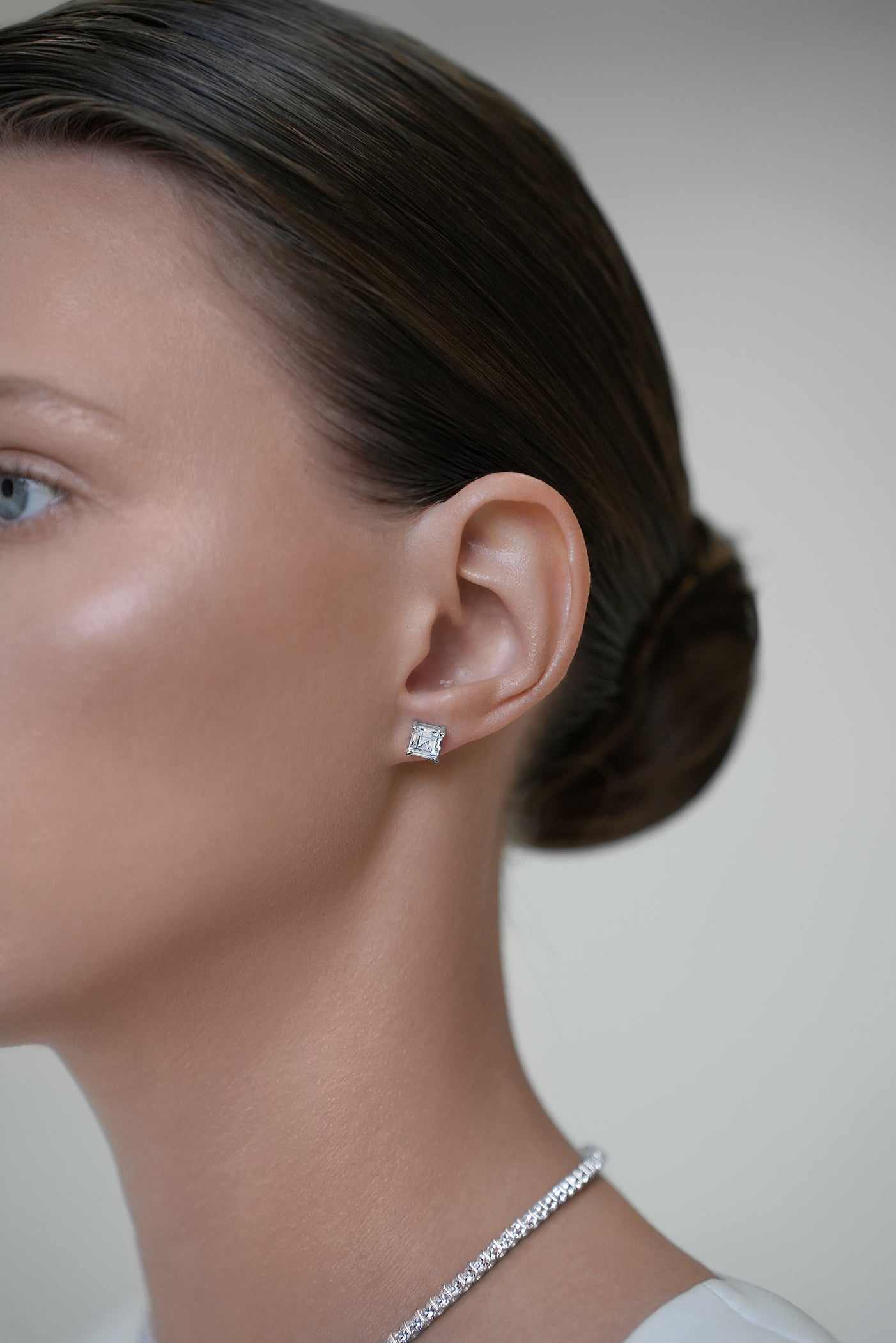 Princess Cut Cubic Zircon Stud Earrings