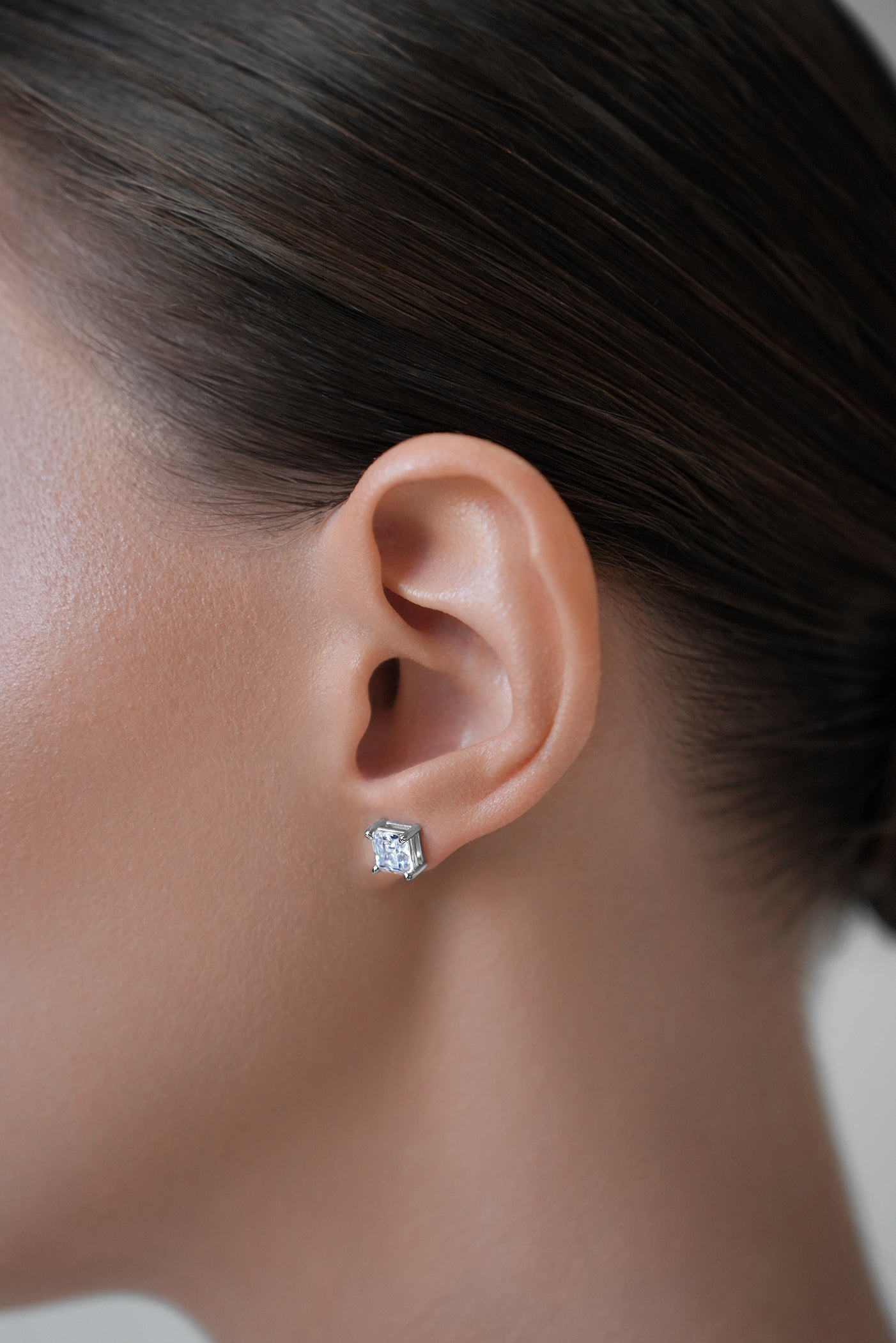 Princess Cut Cubic Zircon Stud Earrings