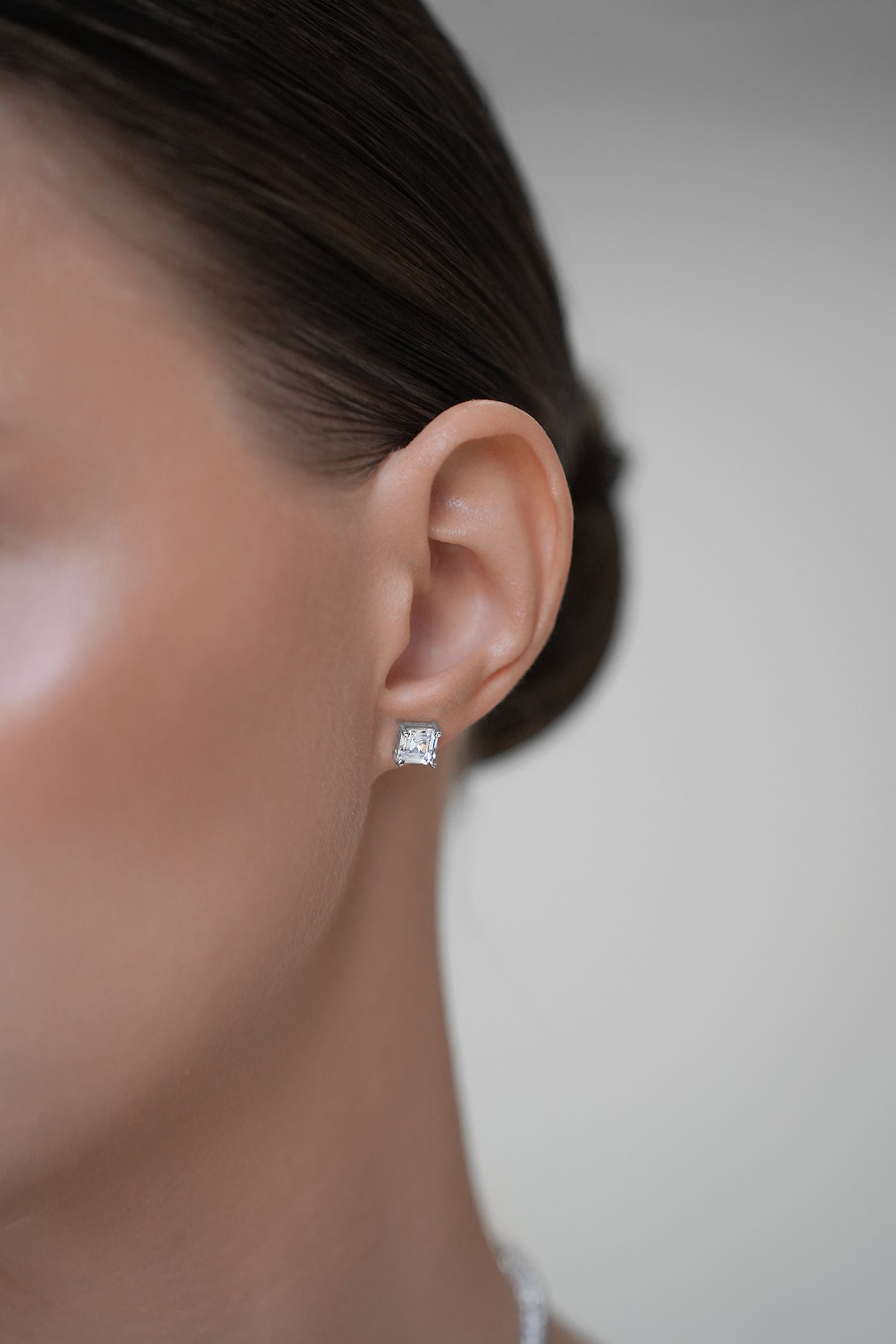 Princess Cut Cubic Zircon Stud Earrings