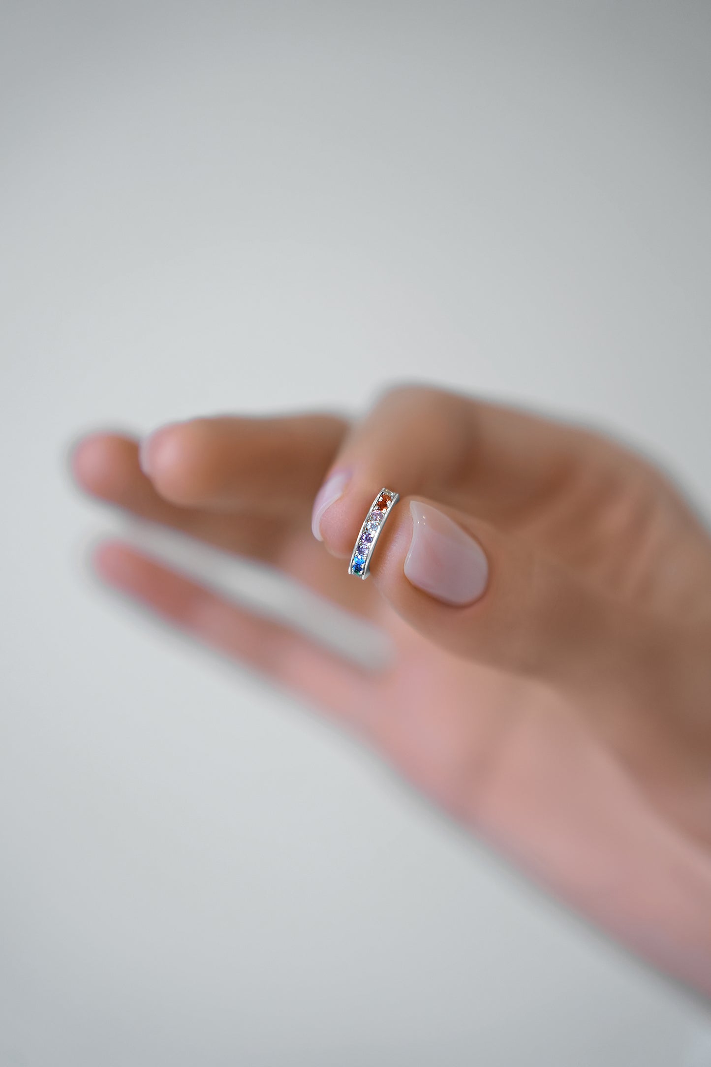 Silver rainbow cuff