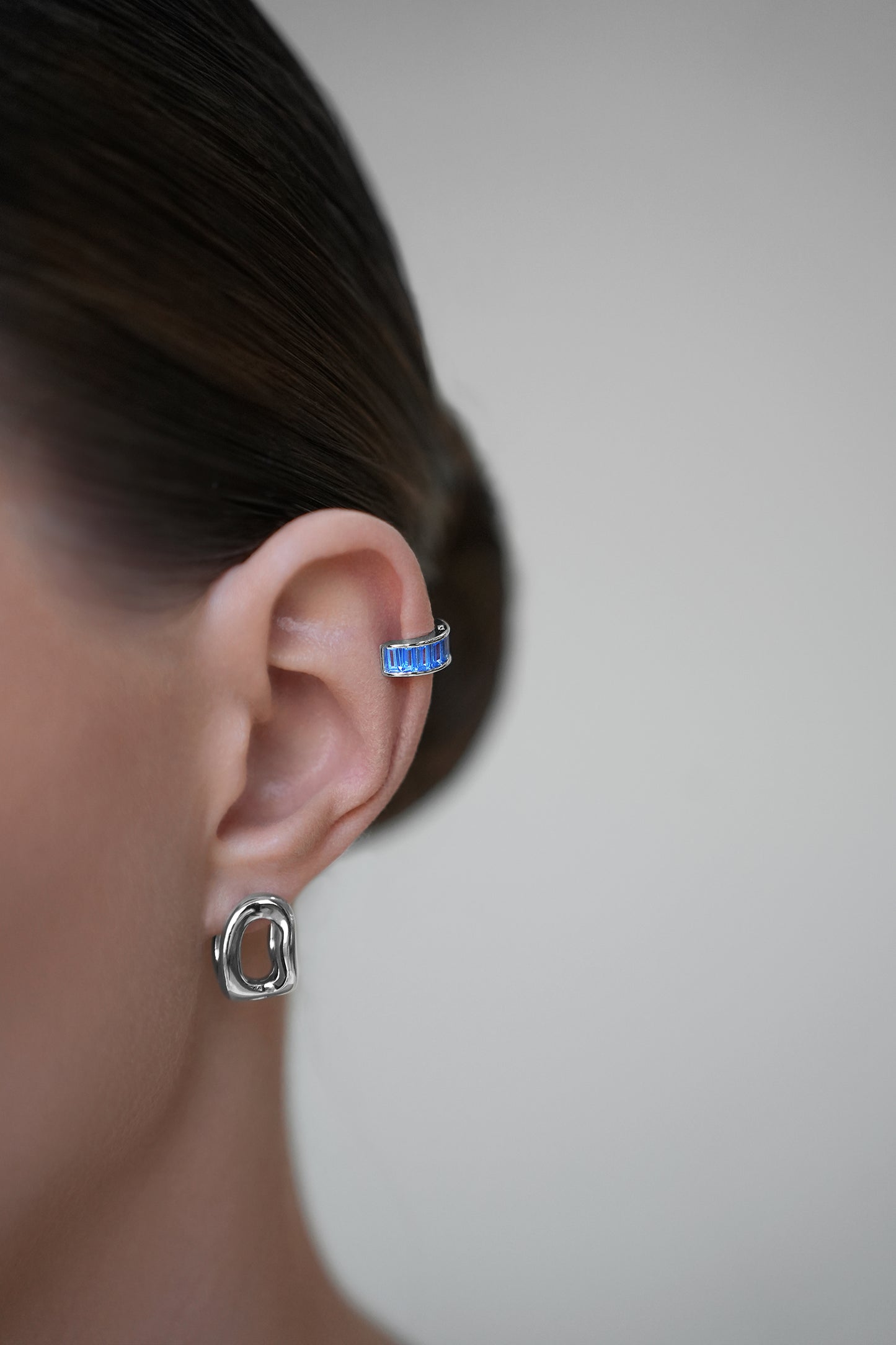 Cuff with Blue Baguettes