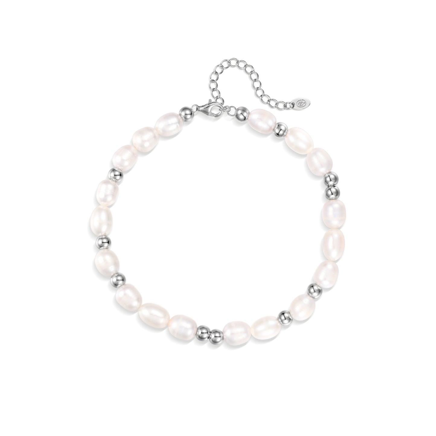 Anklet made of natural pearls Morse alphabet