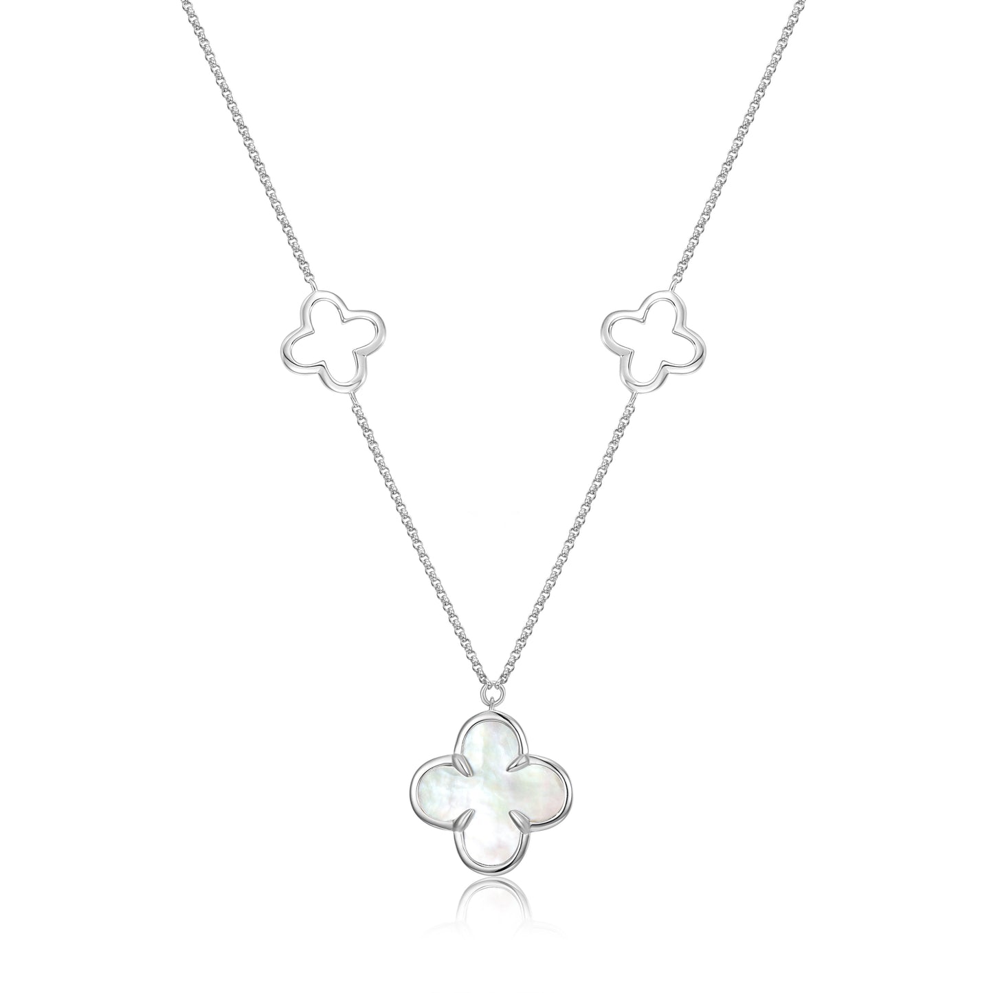 Necklaces 3 clovers with white MOP
