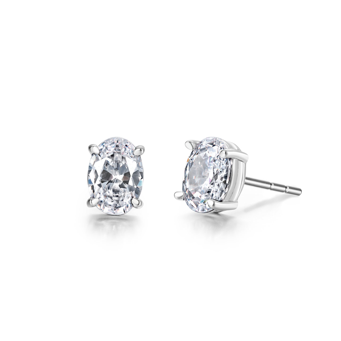 Earstuds with Oval cut high-grade cubic zirconia