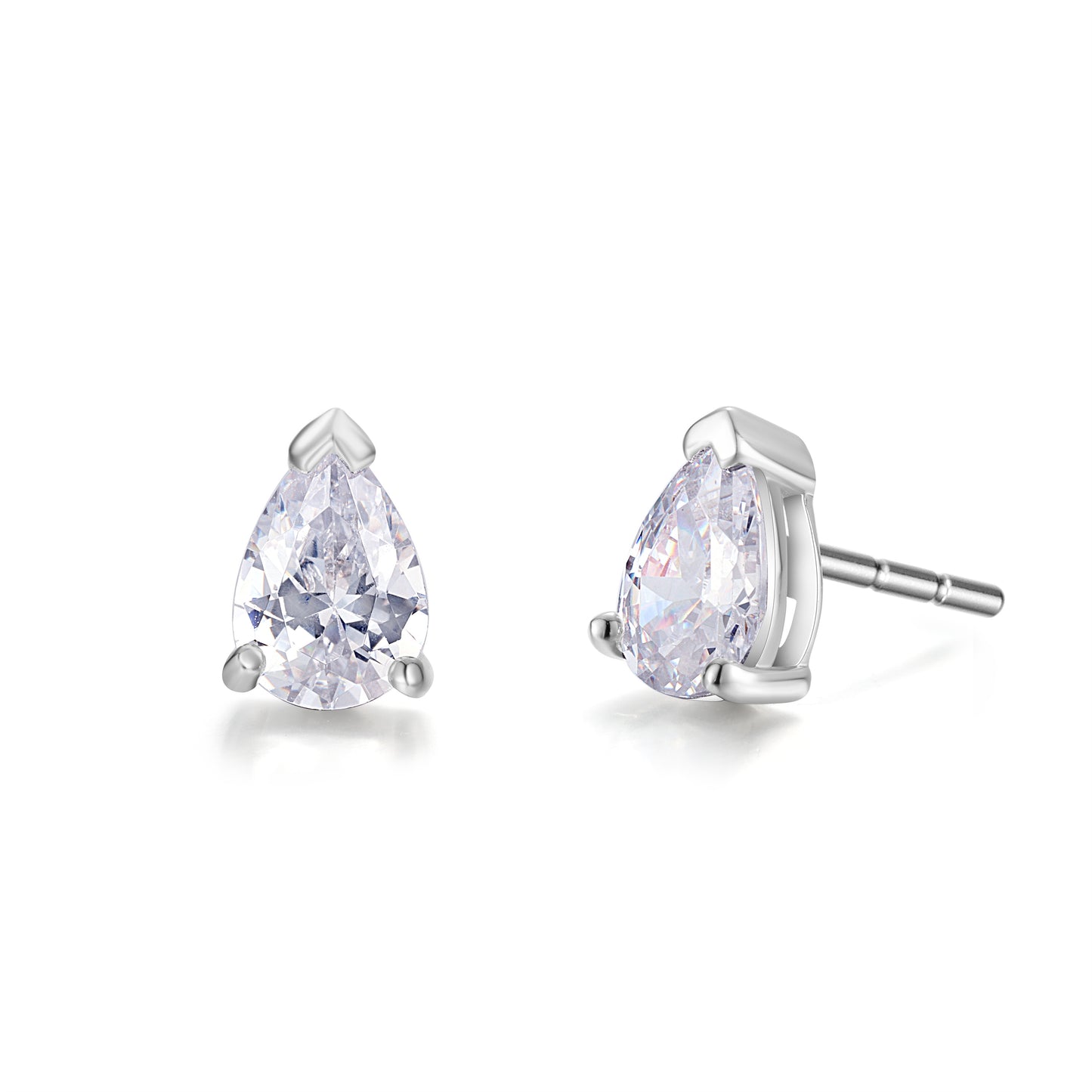 Earstuds with Pear cut high-grade cubic zirconia