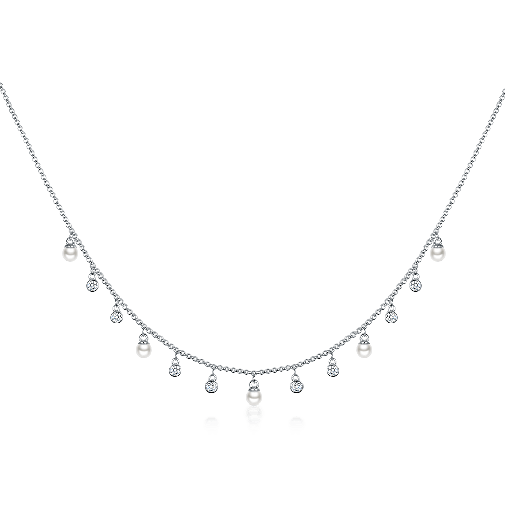 Necklace Rain with pearls