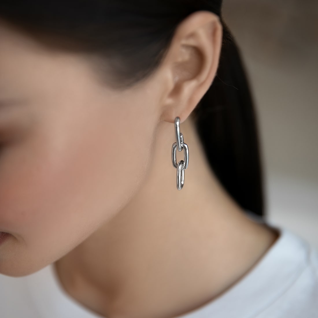 Chunky link earrings