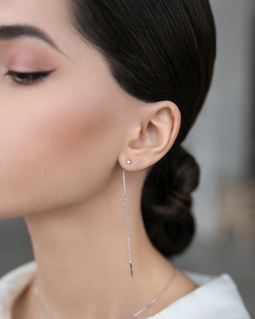 Broach-earrings with micro cubic zirconia