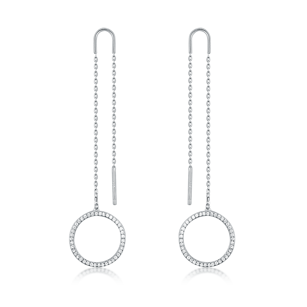 Broach-earrings Circles with a holder