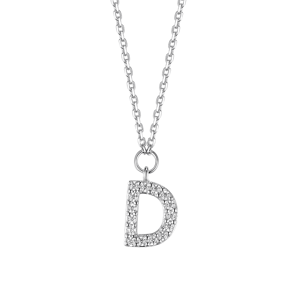 Necklace with letter D 37 cm