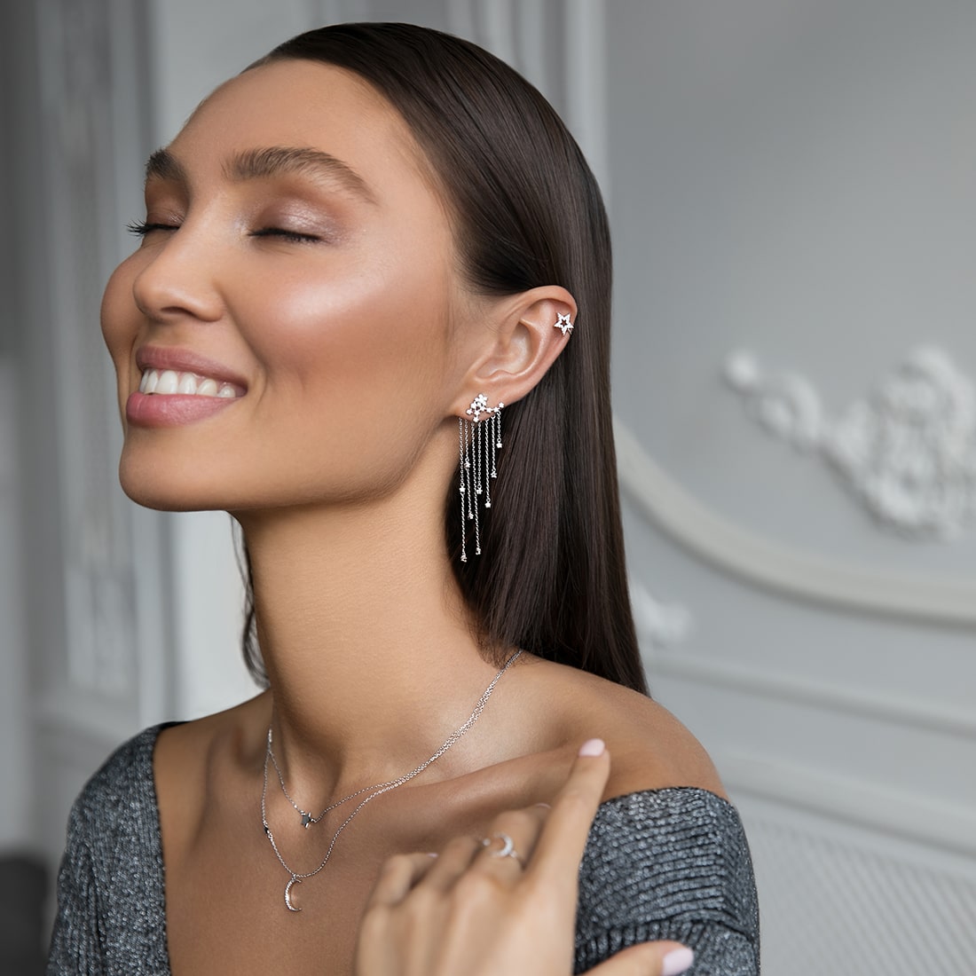 Jacket earrings Starfall