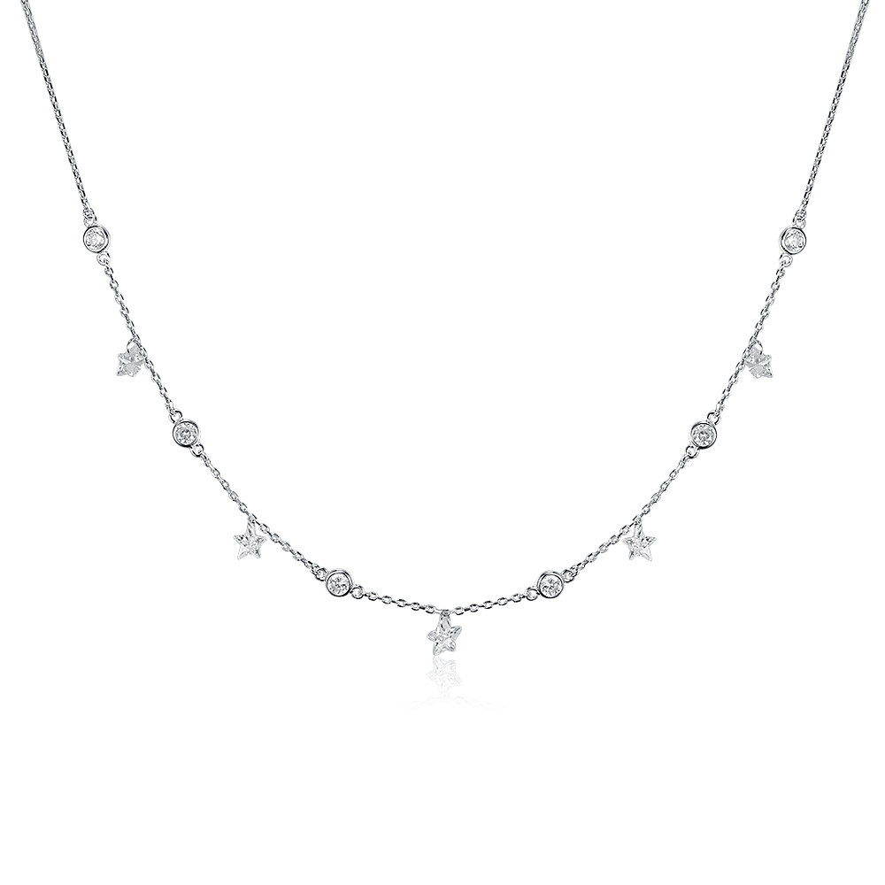 Necklace with floating stars