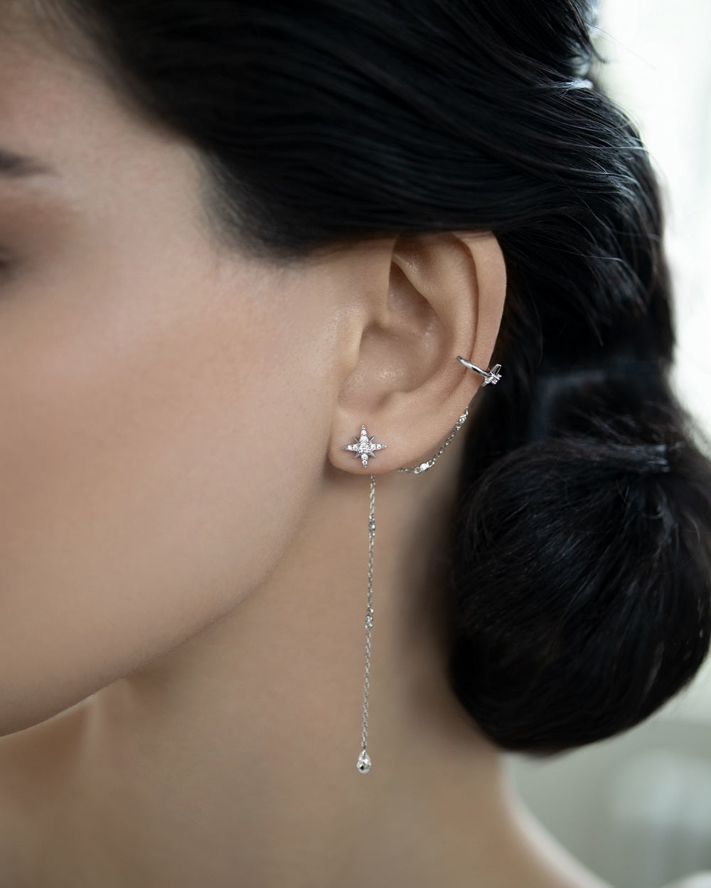 Polar Star Ear Cuff (with chain)