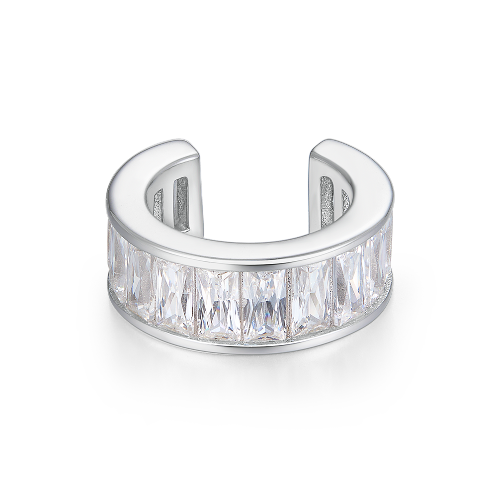 Cuff with stones in baguette cut